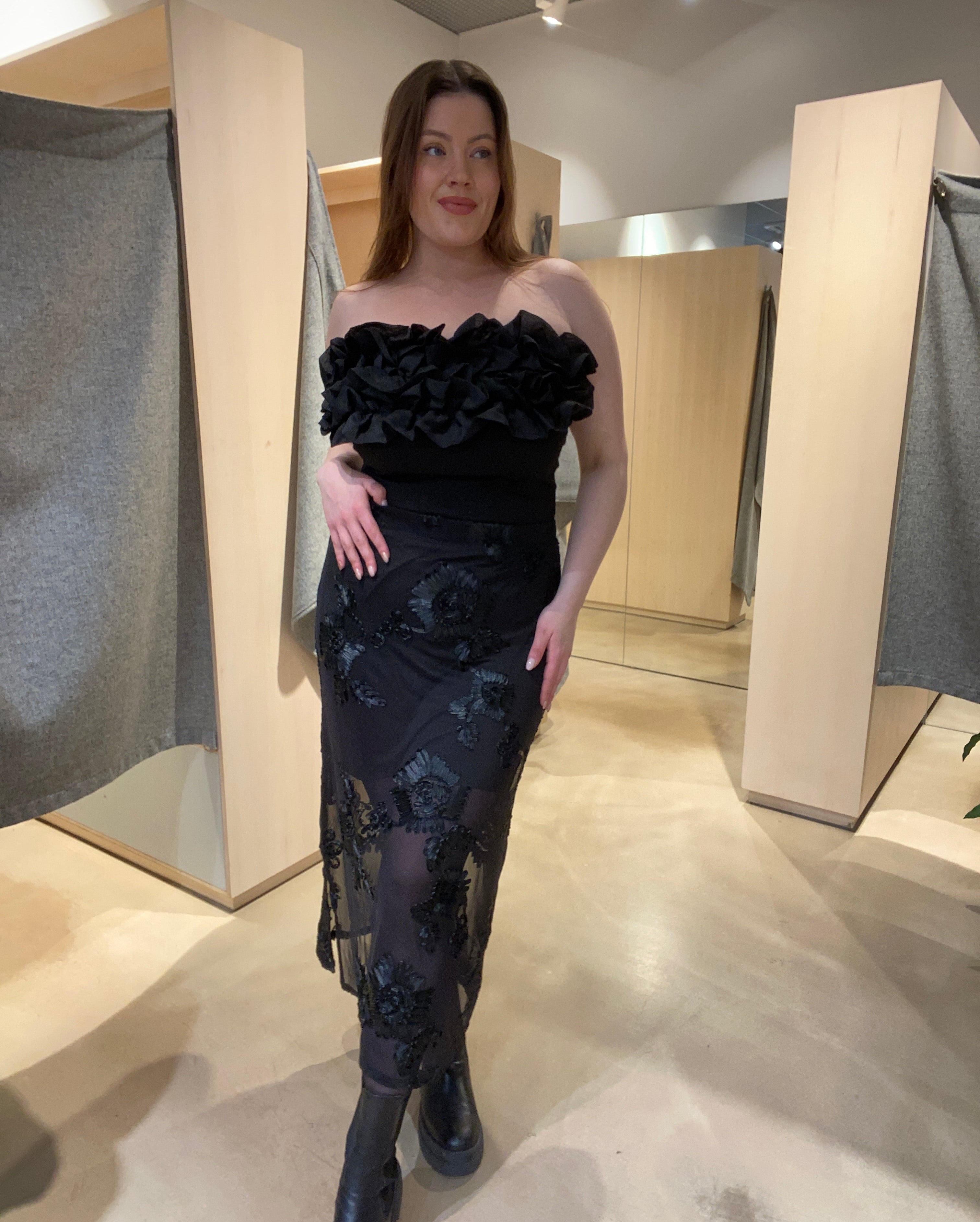 PCOFFIA Long Skirt - Black